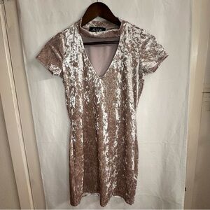 AUW Women's Crushed Velvet Mini Dress